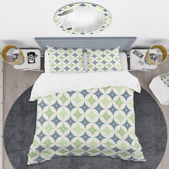 Designart 'Retro Geometric Design V' Mid-Century Duvet Cover Set